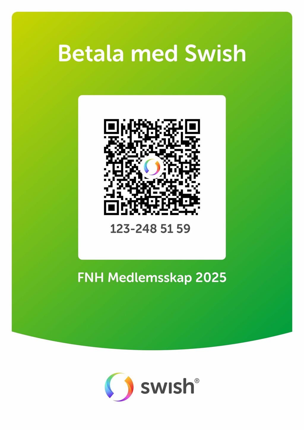 Swish QR-kod för medlemsavgift